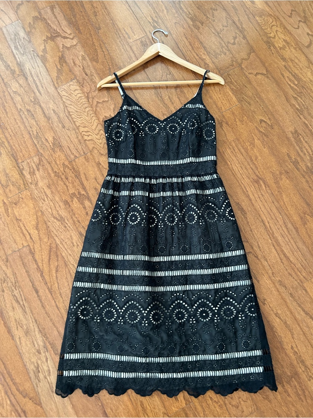 Monsoon Black Eyelet Midi Dress